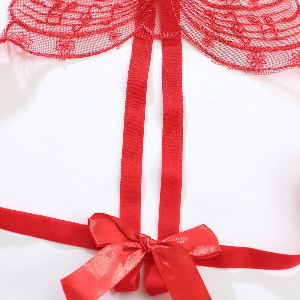 Women's Super Sexy Lace Transparennt G-string Hot Open Crotch Panties Lovely Butterfly Knot T-back Thongs