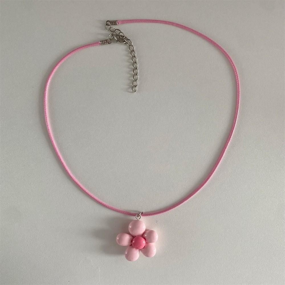 

Floral Statement Necklace Colorful Rope Choker Neck Jewelry Flower Necklace Girl Style J