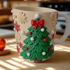 Christmas Coffee Cup Christmas Tree Elk Stocking Gingerbread Man Mug 260ml Dishwasher Microwave Tea Cocoa Cup for Home Office Outdoor Use