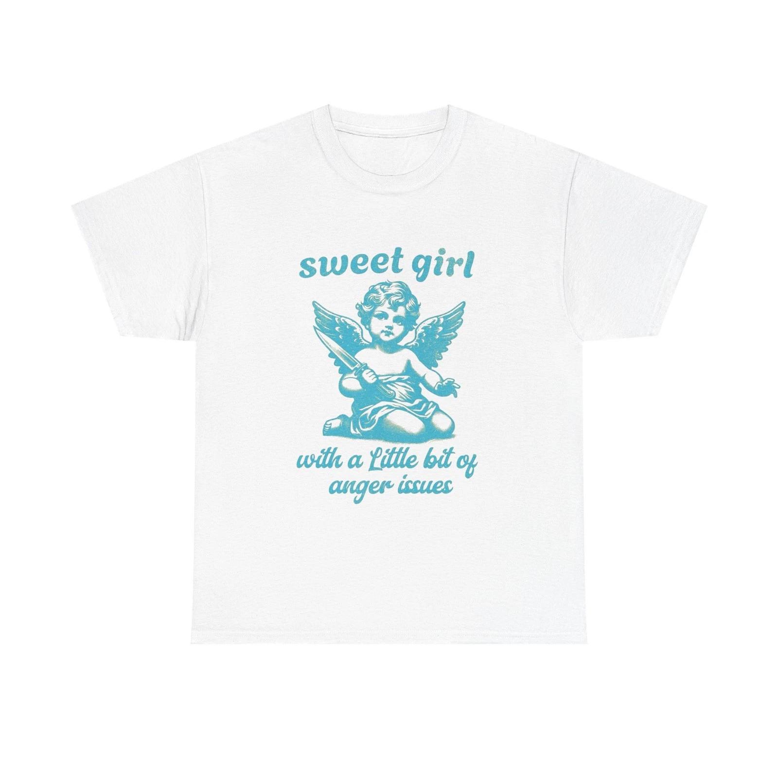 Sweet Girl With An Anger Issue Women s Graphic T Shirt Unisex Heavy Cotton GIFT S