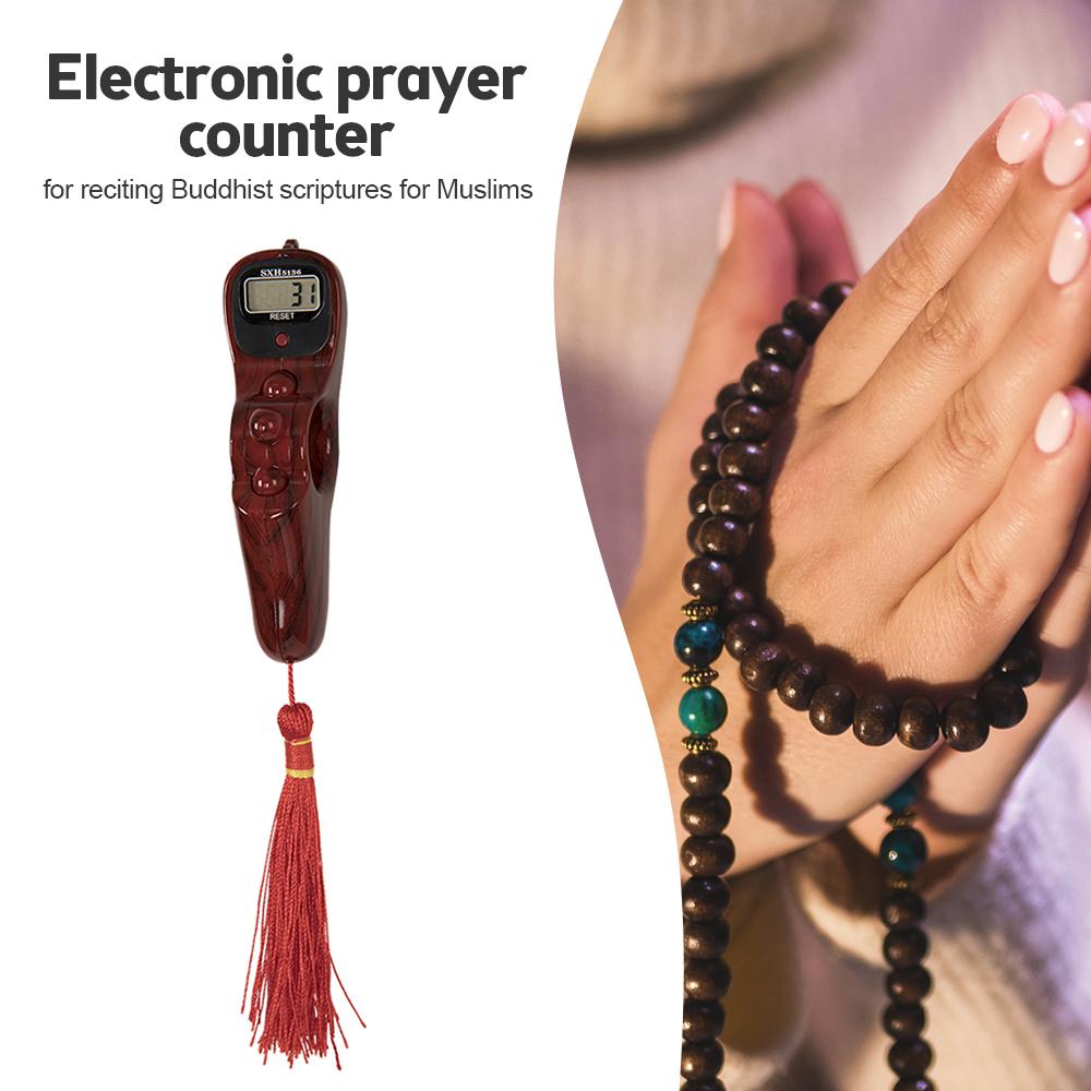 Hand Counter Portable Digital Beads Counter Lcd Digital Electronic Rosary Beads Tally Toy Tassel for Meditation Muslim Prayer 1