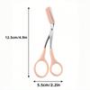 Stainless Steel Built-In Comb Eyebrow Scissors Precision Beauty Tool With Pink Handle, Left And Right Hand Design, Professional And Home Beauty
