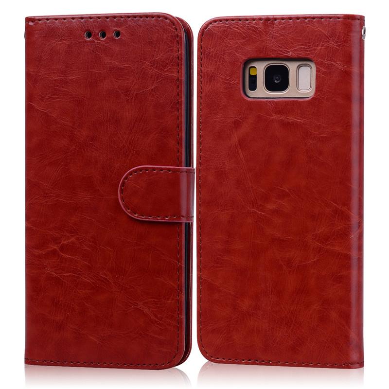 

Чехол S8 G950F S8+ G955F для Samsung S8 Кожаный чехол-кошелек Чехол-книжка для Samsung Galaxy S 8 Plus Чехол для телефона for Samsung S8 коричневый