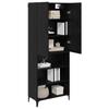 Highboard In Black Oak Look 69.5 X 34 X 180 Cm Particleboard