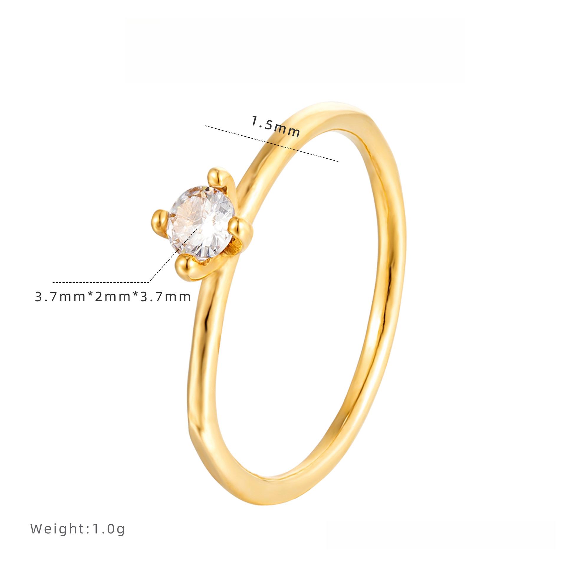 

Xiaoxiangfeng Простое французское кольцо с бриллиантом Тонкое кольцо Дизайн с гальваническим покрытием из циркона Женское кольцо из титановой стали Легкая роскошь 10