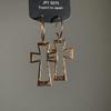 Stylish Irregular Three-Layer C-Shaped Earrings: European & American Metal Fashion Studs with a Luxurious High-End Appeal