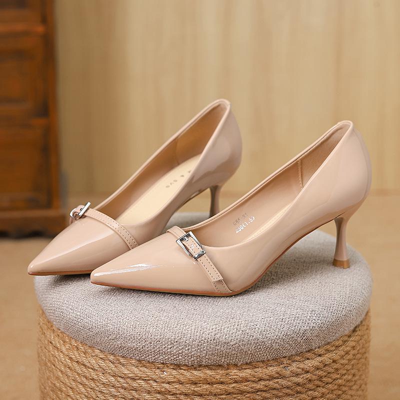 

Huiliya Patent Leather Korean Style Stiletto Kitten Heels 39 чёрный