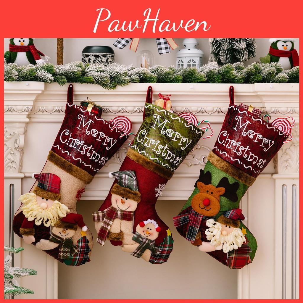 Stockings Christmas With Cartoon Santa Claus For Festive Gift Wrap Decor And