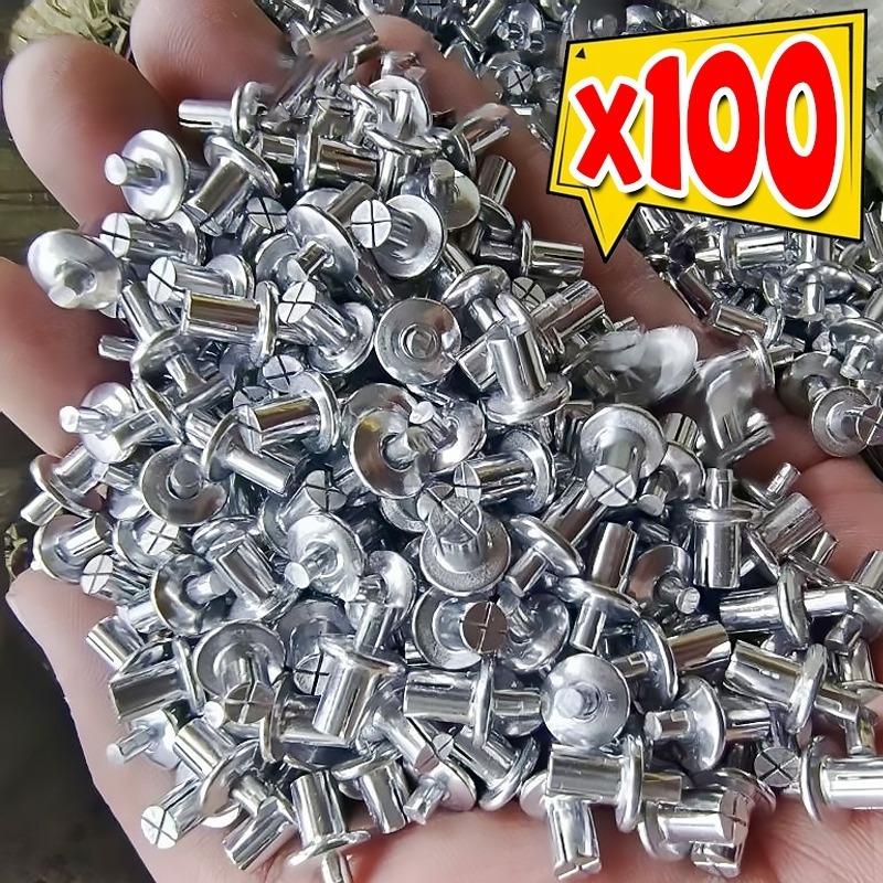 100/10x Hammer Drive Expansion Rivets Percussion Expansion Aluminum Nail Head Piercing Knock Type Small Tapping Screws Fasteners