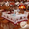 Waterproof Tablecloth Christmas Dustproof Table Cover Festive Rectangular Tablecloths for Dining Party Xmas Noel Toalha De Mesa
