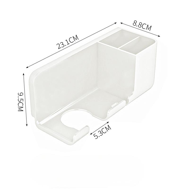 

1pc Wall-Mounted Perforation-Free Hair Dryer Holder Multi-Functional Bathroom Storage Rack Medium
