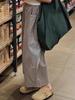 Grey Japanese-Style High-Waist Wide-Leg Casual Pants for Women - Autumn Harem Design