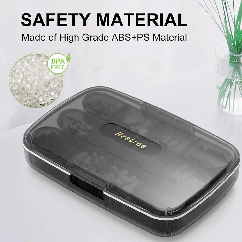Large Pill Organizer 12 Compartments Portable Travel Pill Box Case Moisture Proof Xl Pill Container Holder Travel Pill Case