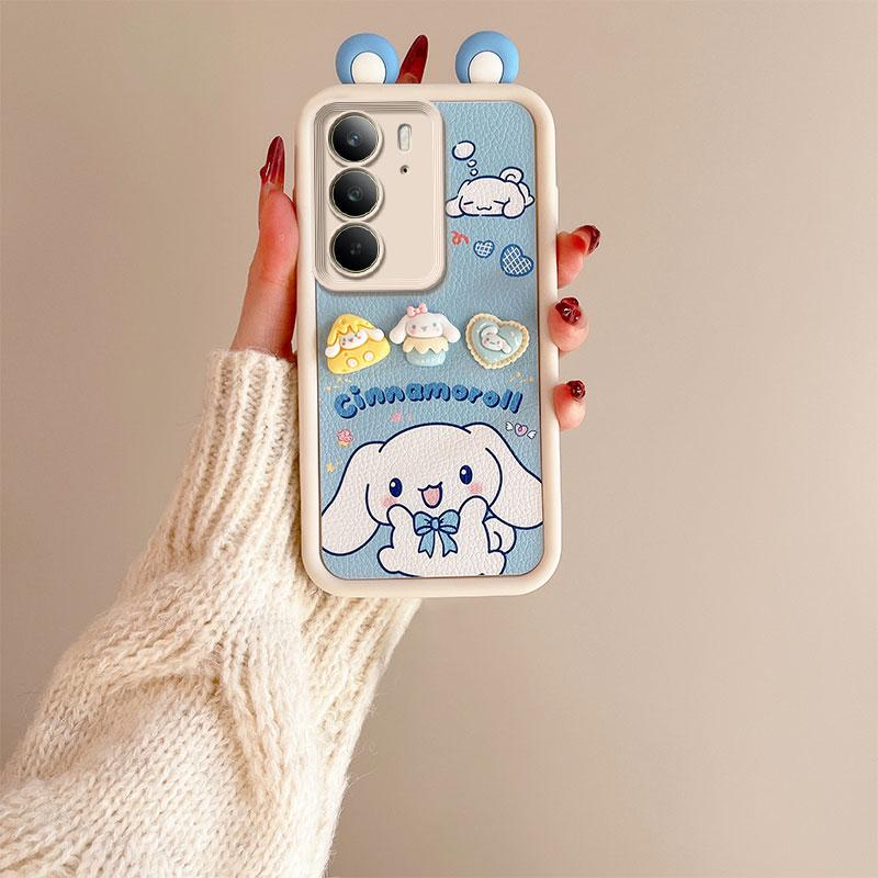 KEYSION Niedliche 3D-Cartoon-Hülle für Realme C75 mit Armband Weiche Silikon Stoßfeste Handy-Rückseite für OPPO Realme C75