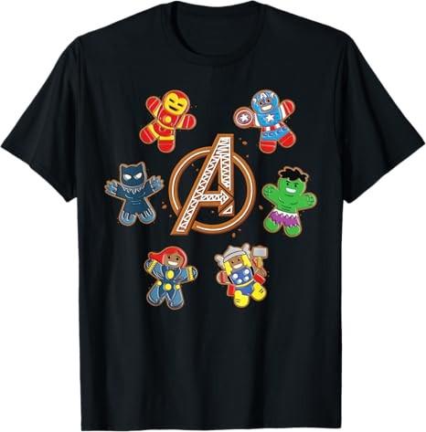 Avengers Holiday Christmas Gingerbread People TShirt Unisex S