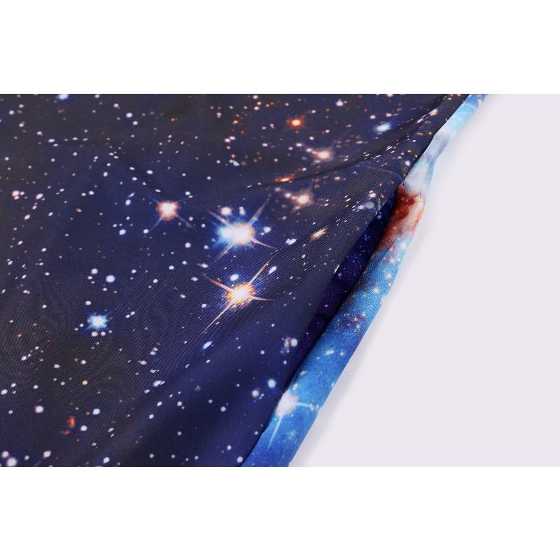 Fashion 3D Star Print V-Neck Sleeveless Long Maxi Comfortable Dress Lightweight High Recognition Elegant with Flattering Chic Dress for Party