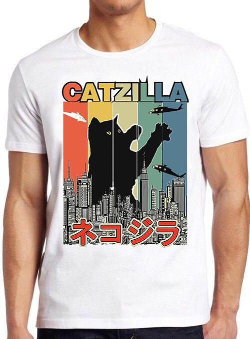 Catzilla Cat Kitten Lover Warm Kitty King Pawster Sunset Gift Tee T Shirt M463 M