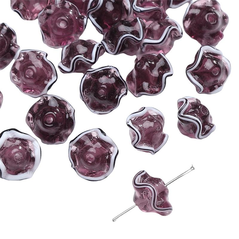 

17x12 мм хрустальные стеклянные бусины японская юбка для девочек подол свободные бусины-разделители для изготовления ювелирных изделий DIY браслет ожерелье фиолетовый