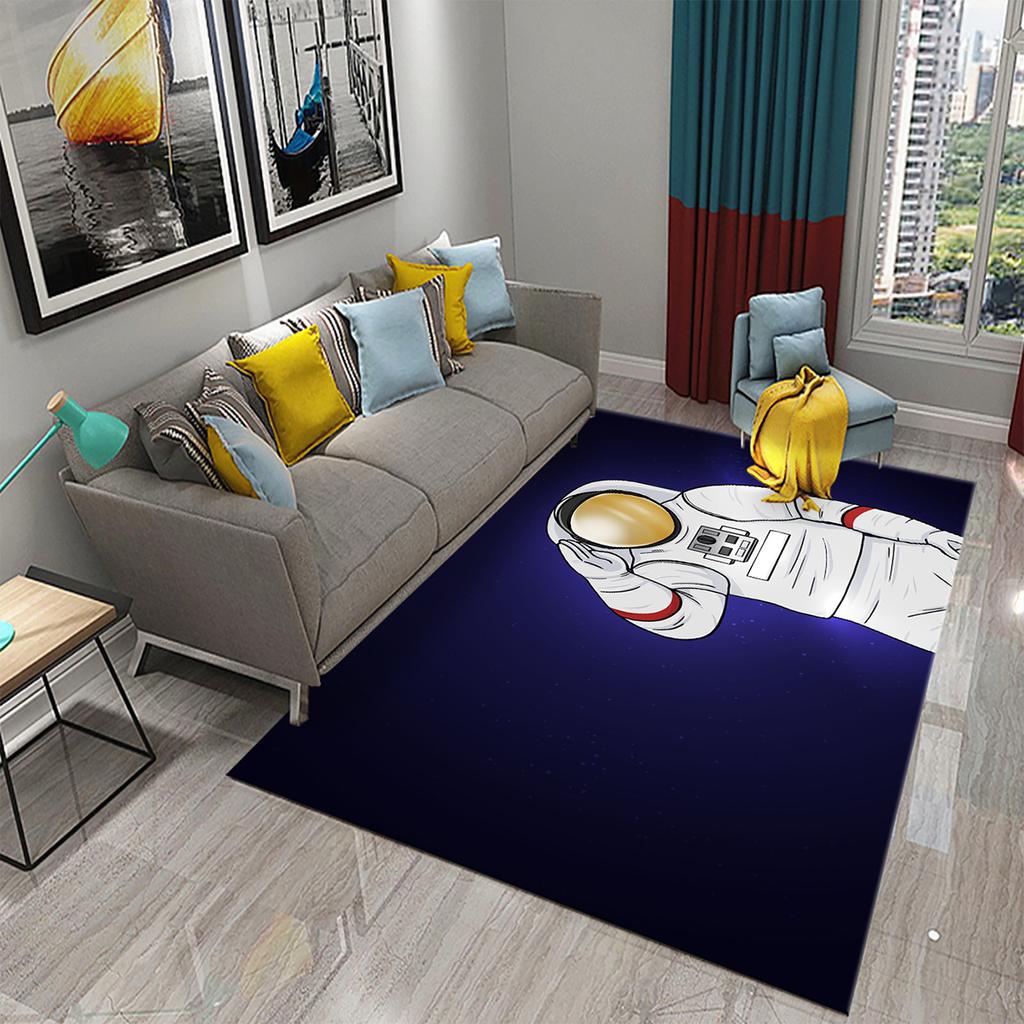 3D Cartoon Cute Astronaut Carpets for Living Room Kitchen Bedroom Bathroom Entrance Non-slip Area Rug Kawaii Kids Decor Carpet