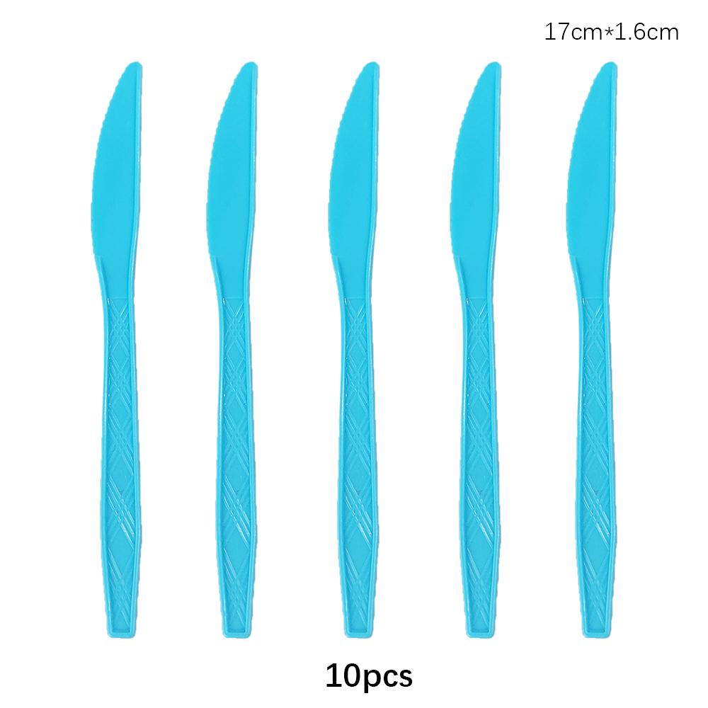 Disposable Knife Fork Spoon Cutlery Set Pink Blue Disposable Tableware Birthday Party Decorations Wedding Baby Shower Supplies