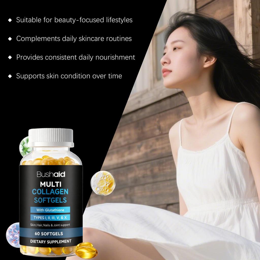BUSHAID Collagen Capsules: Care for Skin, Hair, Nails, Joints