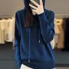 Women's Hooded Loose Knit Sweater - Korean Style Solid Color Cardigan for Autumn/Winter Layering