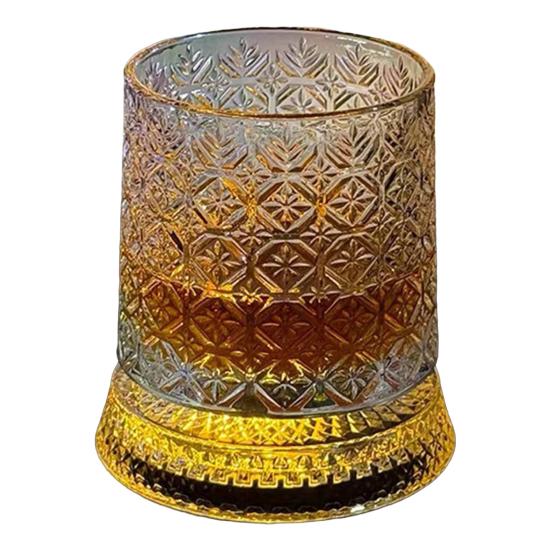 

Rotating Whiskey Glass 360 Degree Spinning Lead-Free Tumbler for Bourbon 260ml Swirl Whiskey Glass Unique Gift for Men D