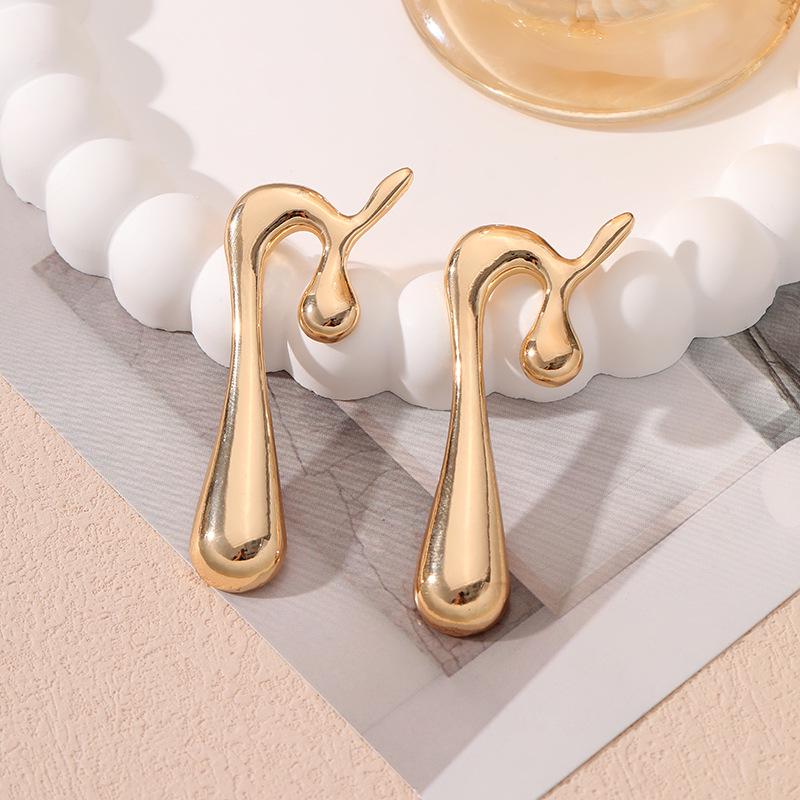 Dual-Layer Five-Petal Flower Earrings with Retro Striped Leaf Tassels