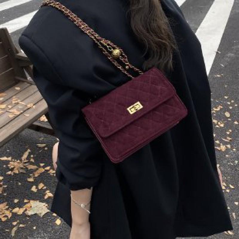 Mini Square Shoulder Bag Women PU Leather Crossbody With Chain Strap Chic Small Handbag Daily Use