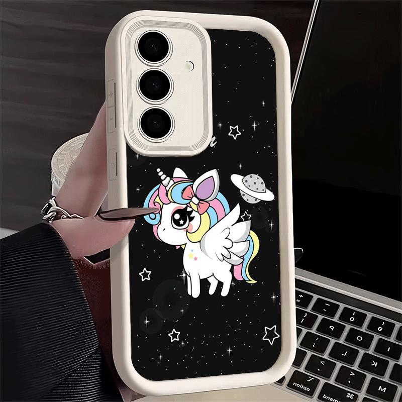 Phone Case for Samsung Galaxy A17 A16 A15 A14 A13 Pink Unicorn Rainbow A56 A36 A26 A55 A35 A25 A54 A34 A24 A53 A33 A23 A07 A06