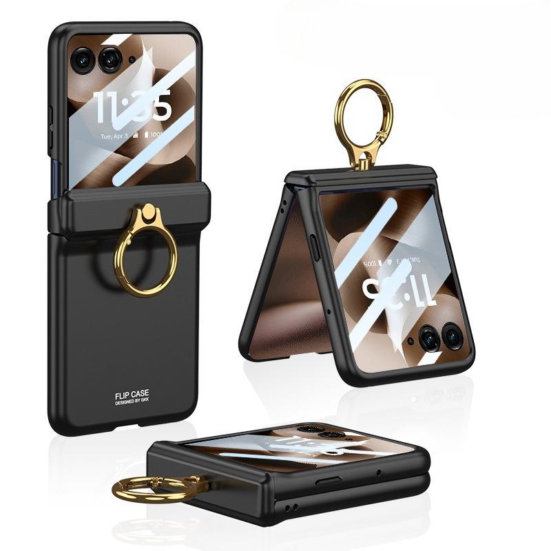 Razr60Ultra Mobile Phone Case Ring Holder Razr60Ultra Folding Screen Case Magnetic Solid Color