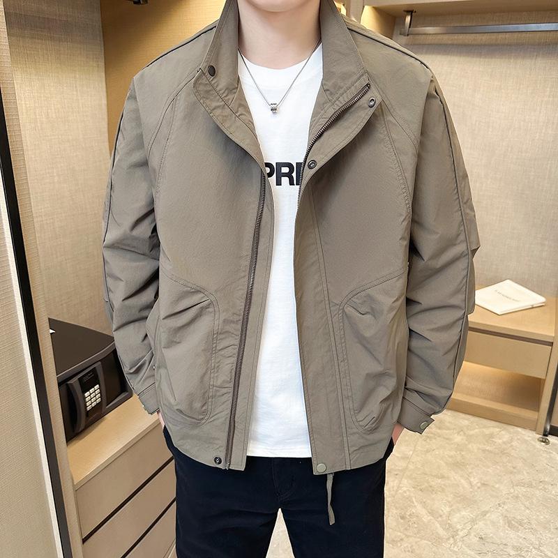 2026 Men's Stand-Up Collar Spring Jacket - Trendy Casual Outerwear