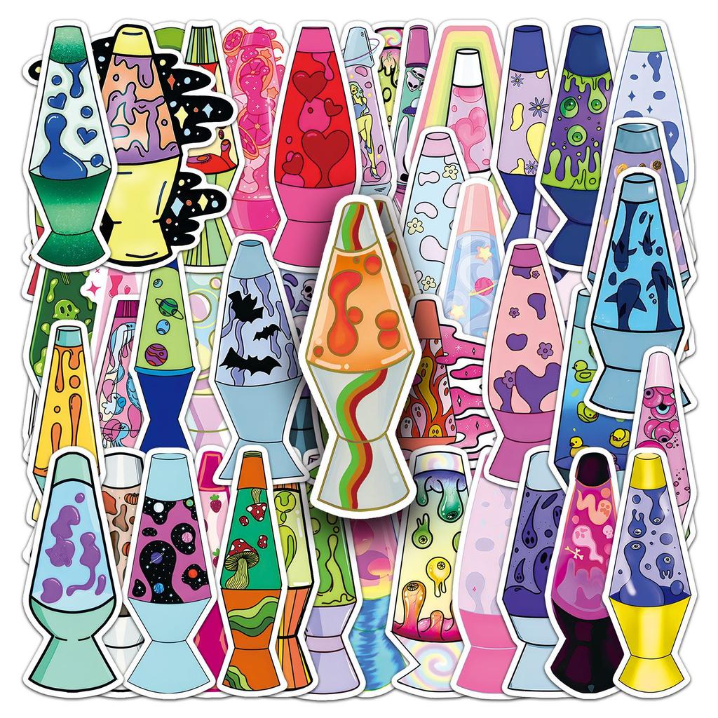50 Lava Lamp Graffiti Stickers Personality Trend Cool Play Decorative Mobile Phone Case Water Cup Skateboard Stickers