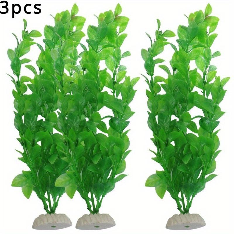 3pcs Aquarium Plants Plastic Artificial Green / Multicolour Tank Fish  Fun