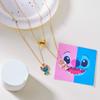 Lilo Stitch Heart Necklace With Electroplated Finish For Friendship And Couple Wear