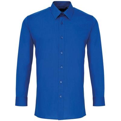 Mens Long Sleeve Fitted Poplin Work Shirt