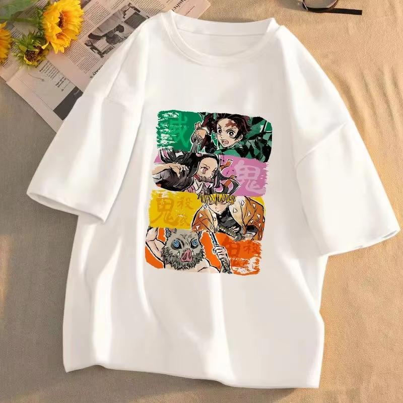 Pure cotton Kimi no Taishō summer new design anime print loose and casual childrens family style shortsleeved shirt