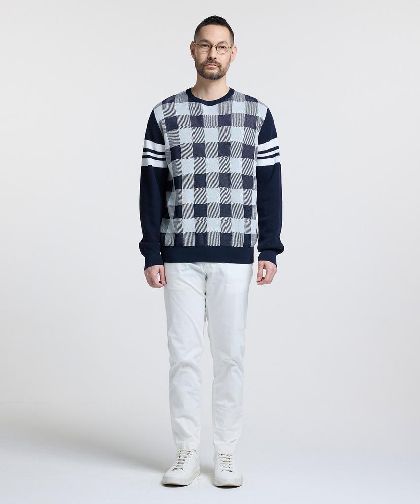 STCO Diems Cool Touch Check Round Knit_Navy (Classic Fit)_Dgkva01Ccn
