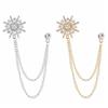 Zinc Zinc Alloy Men Brooch Tassel Chain Suit Lapel Pin Personality Star Tassel Brooch  Collar Decoration