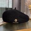 Wool Beret Women'S Versatile Face Small Three-Dimensional Stylish Bud Hat Japanese Literary And Artistic Painter Hat