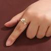 Niche Double-Layer Willow Leaf Zircon Open Ring - Fashionable Pure Copper Women's Jewelry.