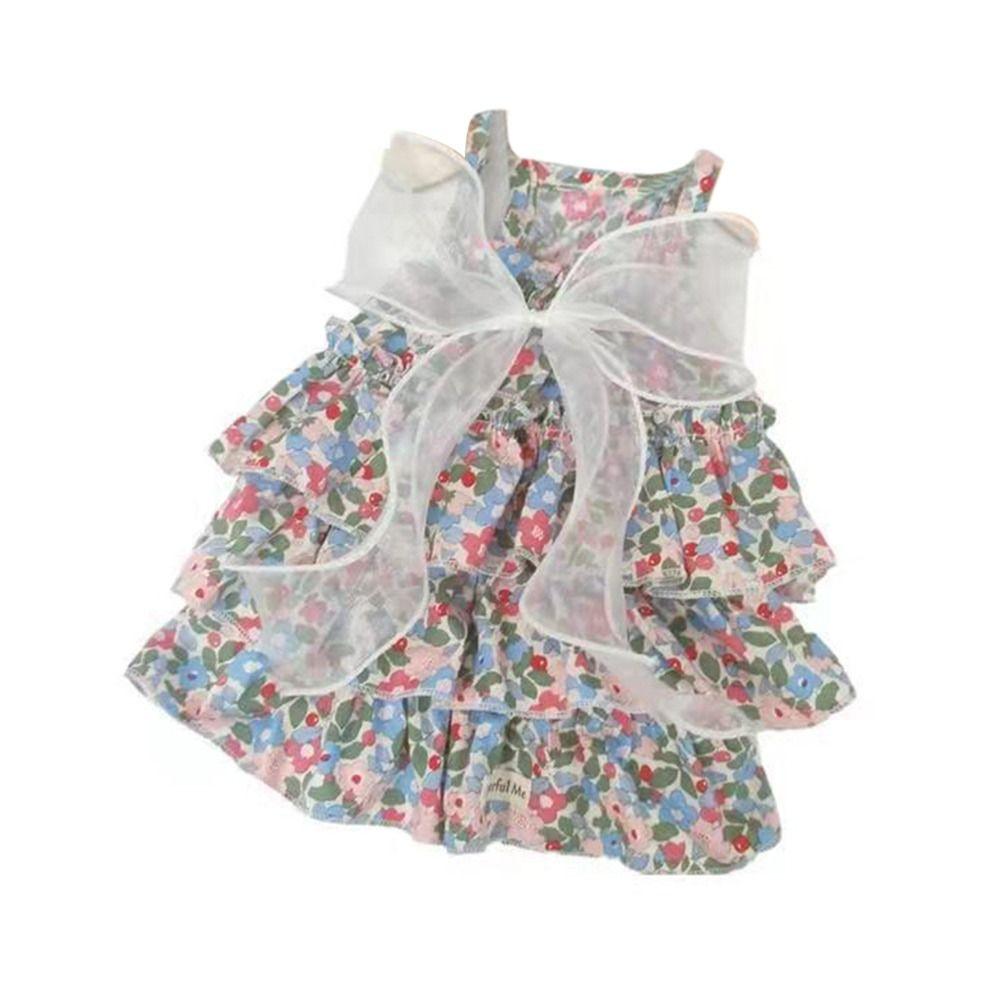 Princess Style Pet Floral Skirt Mesh Skirt Dog Dresses Cute Cat Dress  Dog Cat