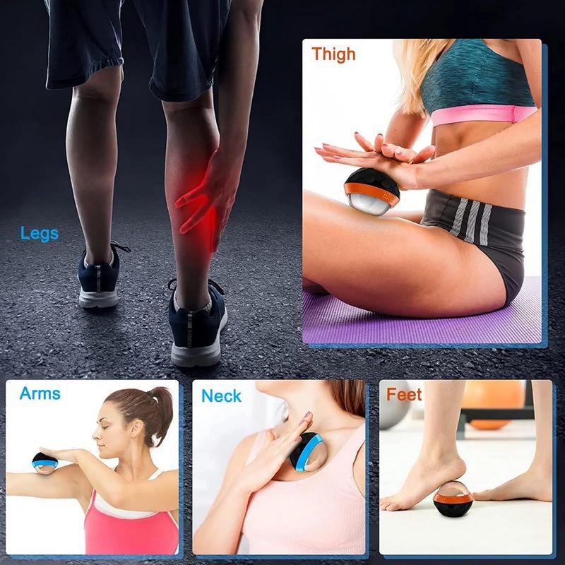 Stainless Steel Massage Roller: Handheld Cold & Hot Compress Ball for Muscle Relaxation and Fascia Relief.