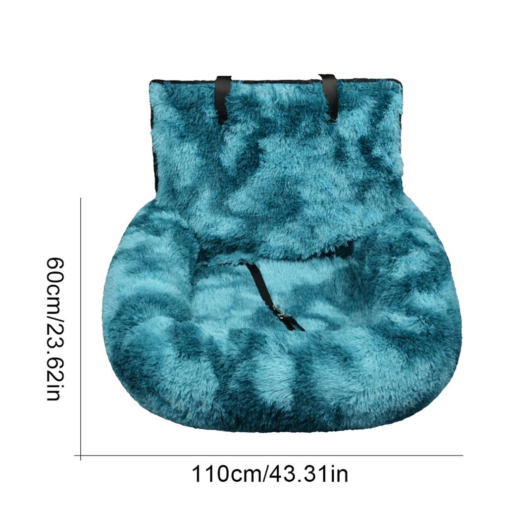 Non-slip Dogs Travel Bed with Safety Straps Soft Plush Dog Seat Pet Car Booster Seat for Small Medium Large Dogs