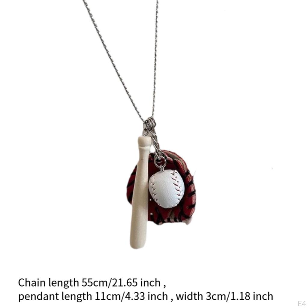 Baseball Set Themed Pendant Necklace for Women Lady Party Holidays Daily