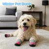 4pcs/set Thick Plush Dog Cotton Shoes Warm Pet Paw Protector Dog Rain Boots  Outdoor Walking
