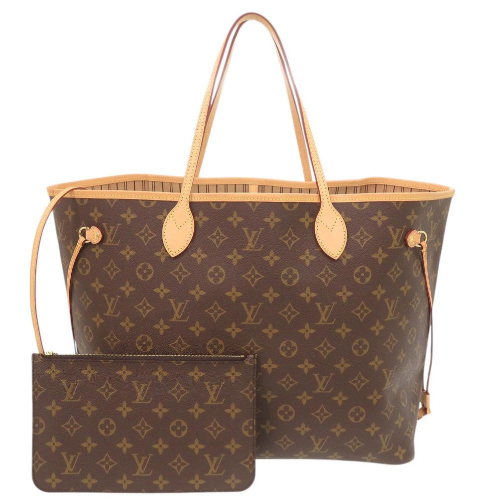 Used AUTHENTIC LOUIS VUITTON M40990 Monogram Neverfull GM with pouch Tote Bag
