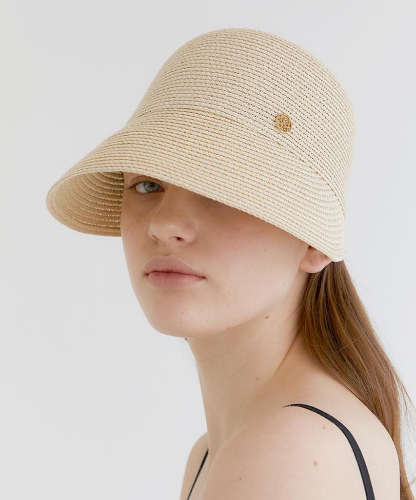 Hallen Basic Logo Pendant Raffia Cap (C011_Ivory)