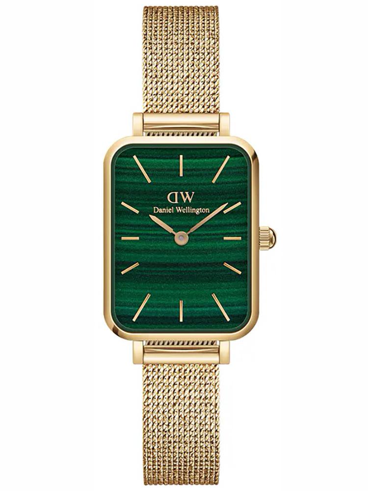 DÁMSKÉ HODINKY DANIEL WELLINGTON Quadro Pressed Evergold Emerald 20mm DW00100561 + KRABIČKA (zw505m)