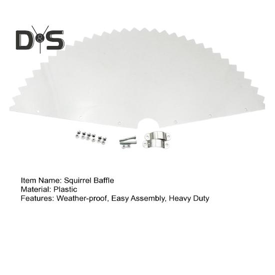 Wrap-Around Birds Feeder Squirrel Baffle with Serrated Edge Weather-proof Outside Hanging Bird House Pole Mount Transparent Raccoon Squirrels Rodents